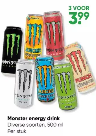 Big Bazar Monster energy drink Diverse soorten, 500 ml Per stuk aanbieding