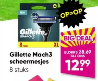 Big Bazar Gillette Mach3 scheermesjes 8 stuks aanbieding