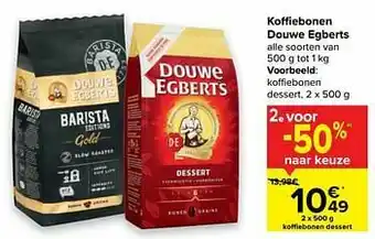 Carrefour Market Douwe egberts koffiebonen dessert aanbieding
