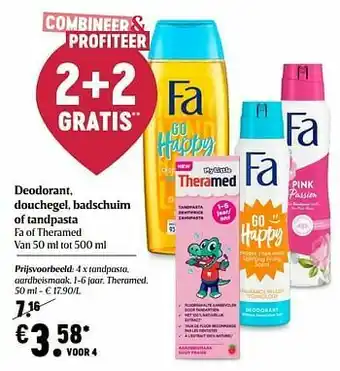 Delhaize Tandpasta aardbeismaak theramed aanbieding