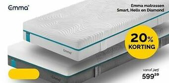 Beter Bed Emma matrassen smart, helix en diamond aanbieding