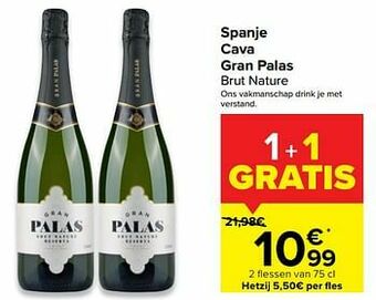 Carrefour Market Spanje cava gran palas brut nature aanbieding