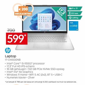 Selexion hp Laptop 17-CN1000NB aanbieding