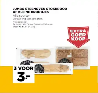Jumbo Steenoven stokbrood of kleine broodjes aanbieding