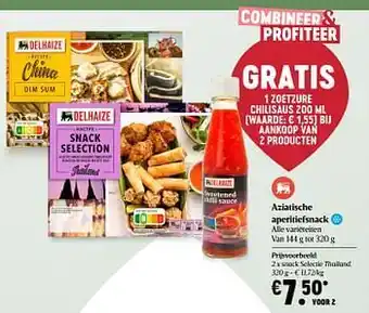 Delhaize Snack selectie thailand 320 g aanbieding