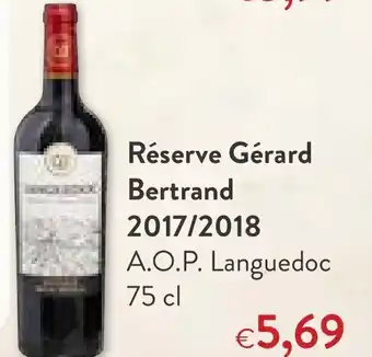 Reserve gerard bertrand 2017/2018 75 cl