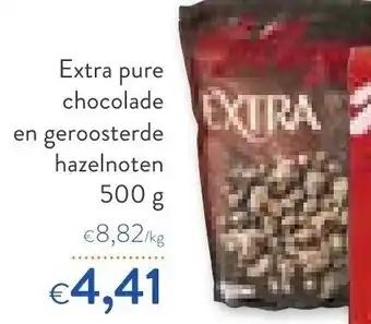 OKay Extra pure chocolade en geroosterde hazelnoten 500 gram aanbieding