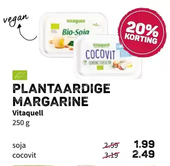 Ekoplaza Plantaardige margarine Vitaquell 250g soja aanbieding