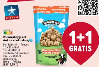 Delhaize Ben & Jerry's Roomijshapjes of stukjes cookiedeeg aanbieding