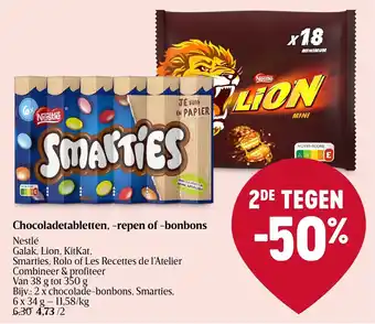 Chocoladetabletten, -repen of -bonbons Nestlé Galak, Lion, KitKat,