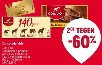 Delhaize Côte d'Or Chocoladetablet aanbieding