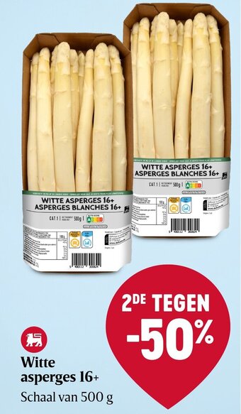 Delhaize Witte asperges 16+ Schaal van 500 g aanbieding