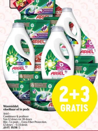 Delhaize Ariel Wasmiddel, vloeibaar of in pods aanbieding