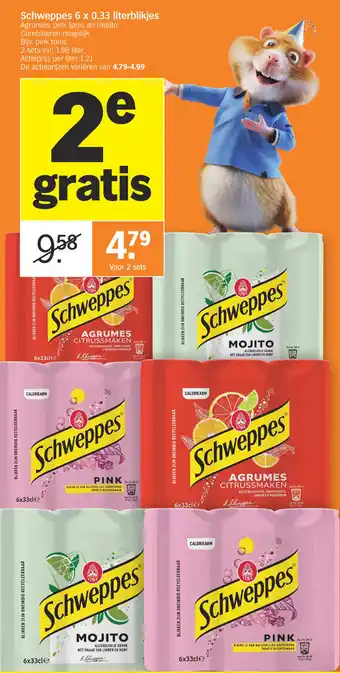 Albert Heijn Schweppes 6 x 0.33 literblikjes Agrumes, pink tonic en mojito Combineren mogelijk Bijv. pink tonic en mojito aanbieding