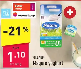 ALDI MILSANIⓇ Magere yoghurt 8 x 125g aanbieding