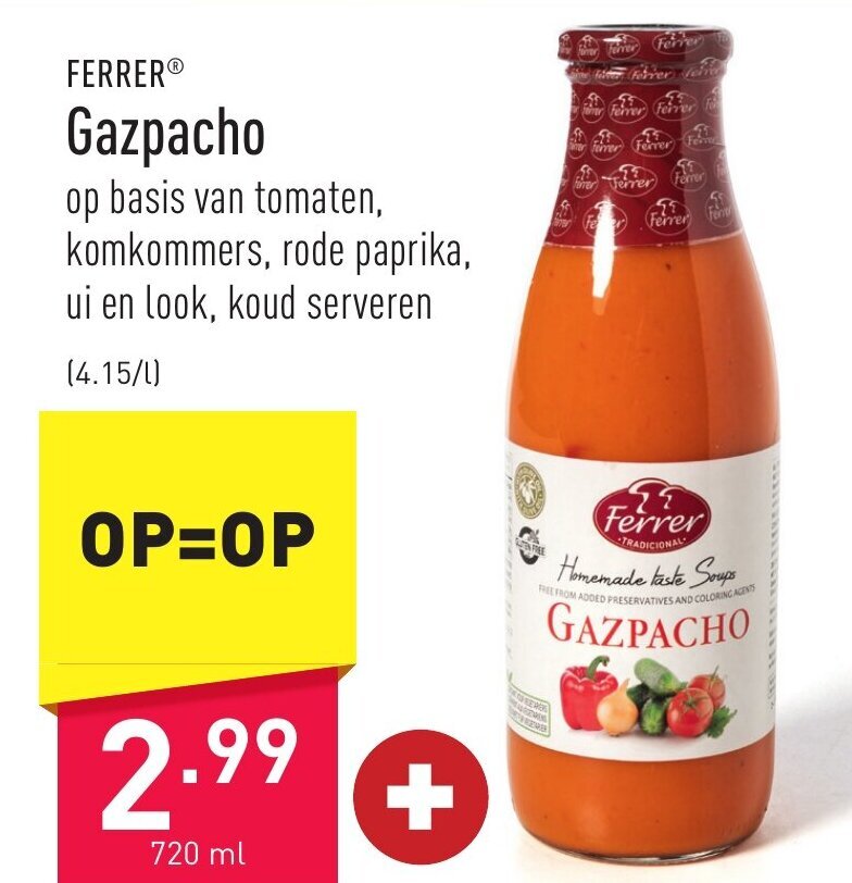 FERRERⓇ Gazpacho 720ml promotie bij ALDI