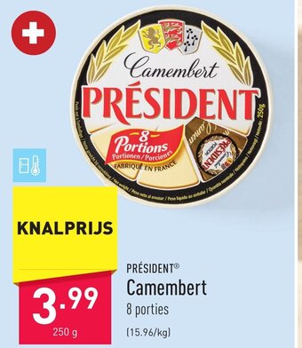 ALDI PRESIDENT Camembert 250g aanbieding