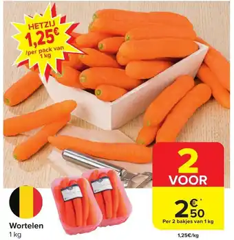 Carrefour Market Wortelen 1 kg aanbieding
