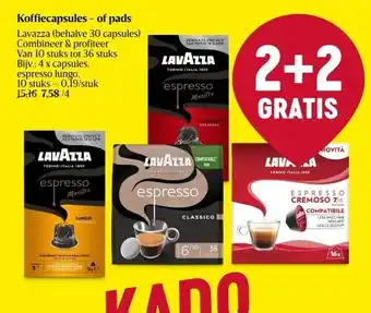 Delhaize Lavazza (behalve 30 capsules) aanbieding