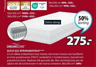 Jysk Gold s25 springmatras aanbieding