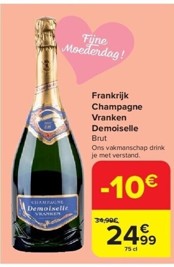 Carrefour Frankrijk champagne vranken demoiselle aanbieding