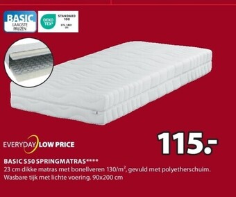 Jysk Basic s50 springmatras aanbieding