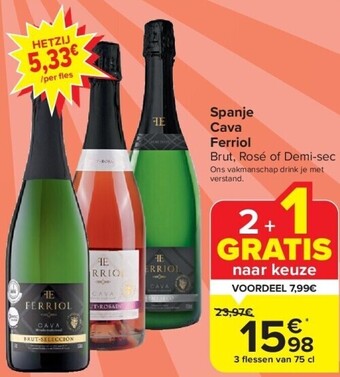 Carrefour Spanje cava ferriol aanbieding