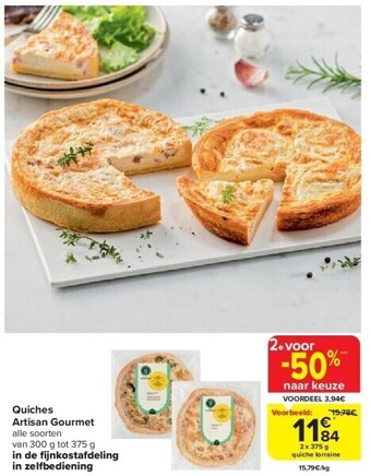 Carrefour Quiches artisan gourmet aanbieding