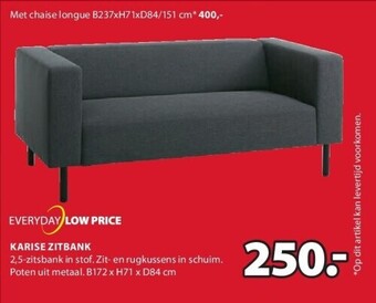 Jysk Karise zitbank aanbieding