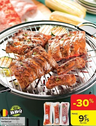Carrefour Varkensribbetjes barbecue aanbieding