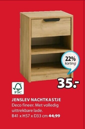 Jysk Jenslev nachtkastje aanbieding
