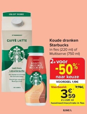 Carrefour Koude dranken starbucks aanbieding