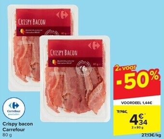 Crispy bacon carrefour 80 g