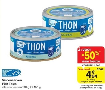 Carrefour Visconserven fish tales aanbieding