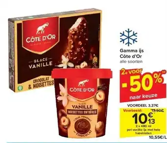 Carrefour Gamma ijs côte d’or aanbieding