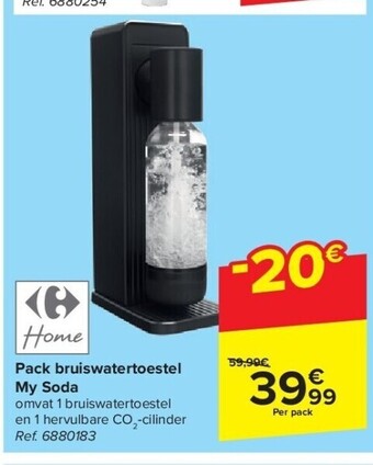 Carrefour Pack bruiswatertoestel my soda aanbieding