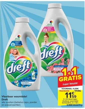 Carrefour Vloeibaar wasmiddel dreft aanbieding