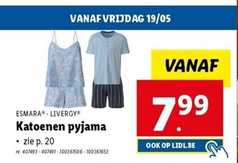 Lidl Katoenen pyjama aanbieding
