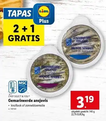 Lidl Gemarineerde ansjovis aanbieding