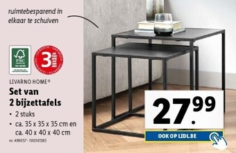 Lidl Set van 2 bijzettafels aanbieding
