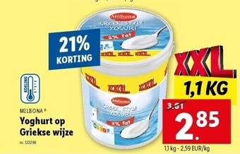 Lidl Yoghurt op griekse wijze aanbieding
