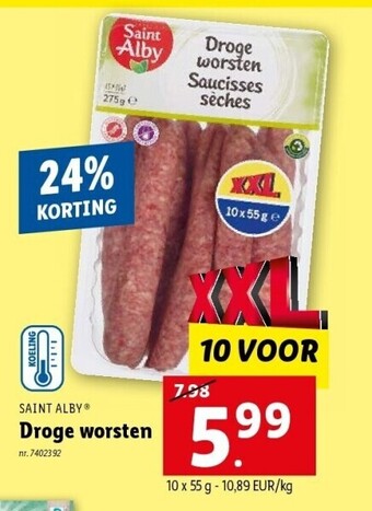 Lidl Droge worsten aanbieding