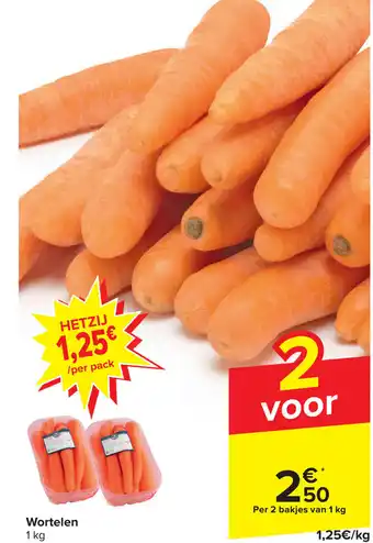 Carrefour Wortelen 1 kg aanbieding