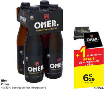 Carrefour Bier Omer 4 x 33 cl aanbieding