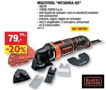 Hubo Black + decker multitool mt300ka-qs 300W aanbieding