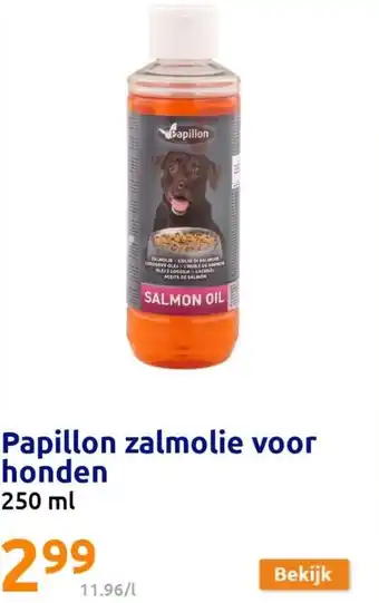 Action Papillon zalmolie voor honden 250ml aanbieding