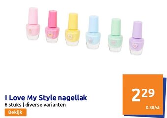 Action I Love My Style nagellak 6 stuks aanbieding