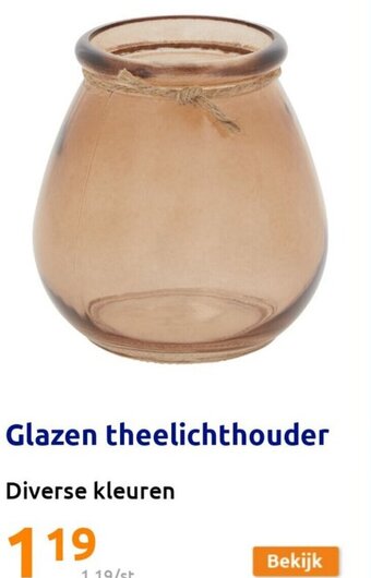 Action Glazen theelichthouder aanbieding