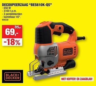 Hubo Black + decker decoupeerzaag bes610k-qs 650W aanbieding