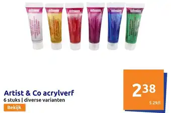 Action Artist & Co acrylverf 6 stuks | diverse varianten aanbieding